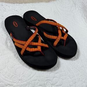 Teva Women 10 Orange Olowahu Comfort Sport Beach Pool Flip Flop Slip Sandals